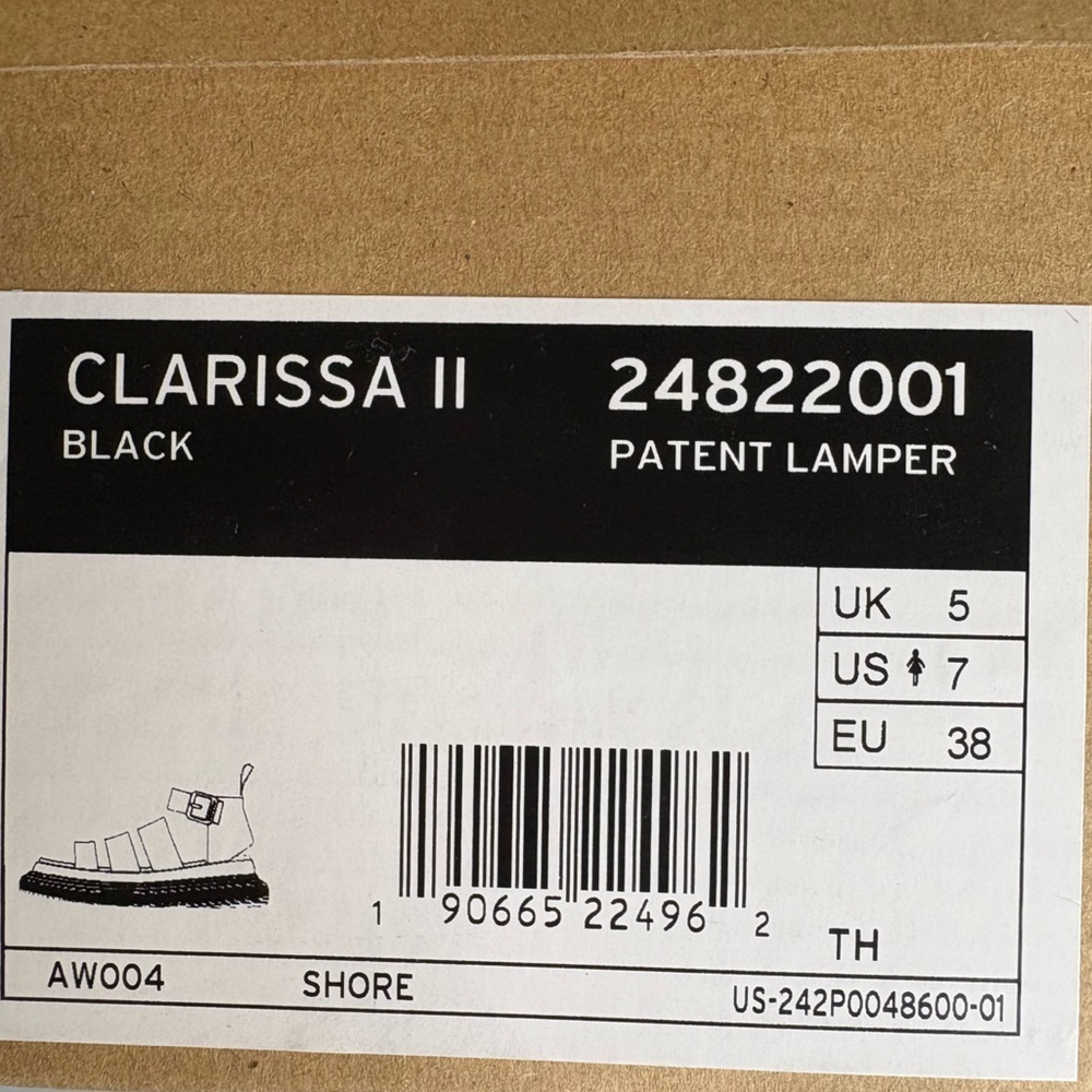Dr Martens Women sz 7 Black Clarissa II Patent Leather Strap Sandals New in Box - Picture 11 of 14